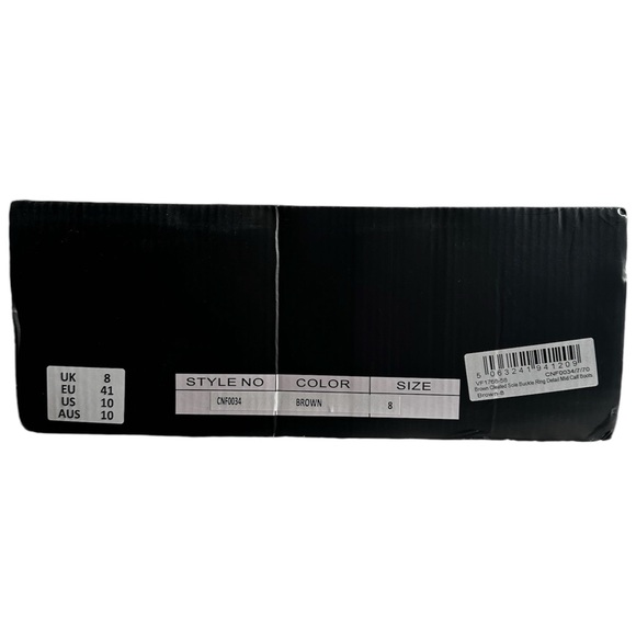 NEW PrettyLittleThing Women’s Brown Cleated Sole Buckle Mid-Calf Boot Size 10 - Picture 13 of 14